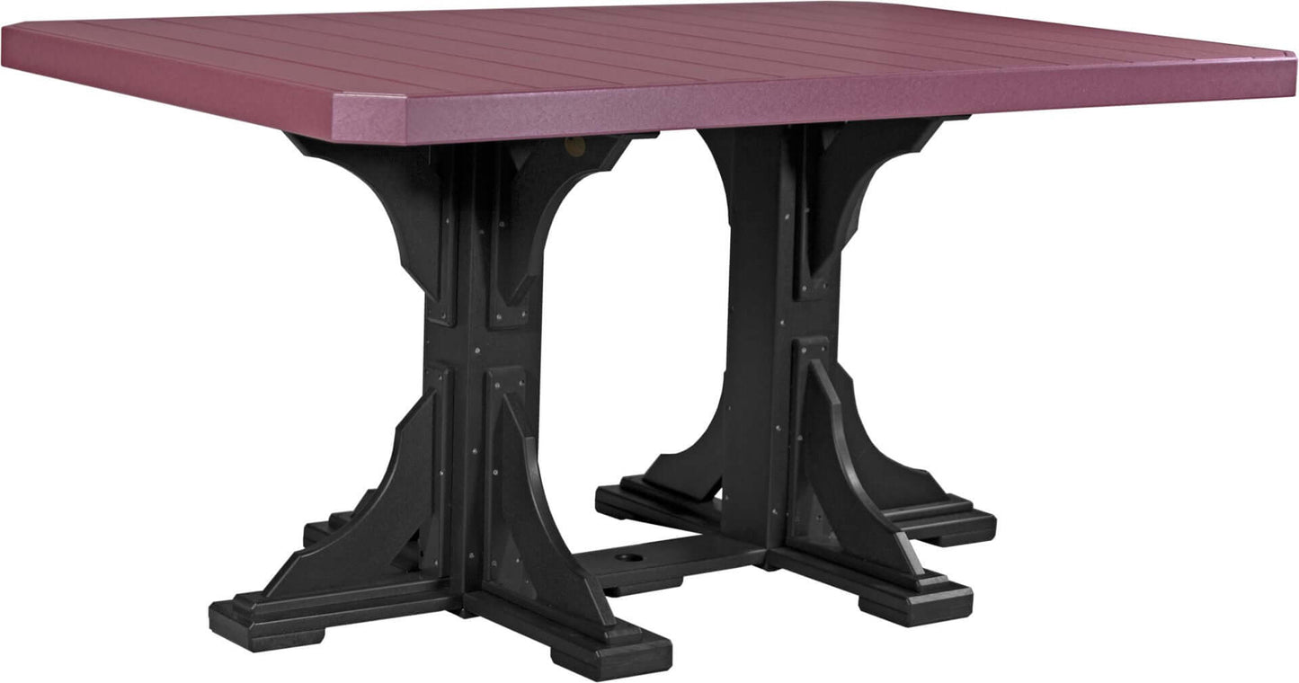 LuxCraft 6-foot rectangular Outdoor Dining Table features umbrella hole for added shade and variety of color options