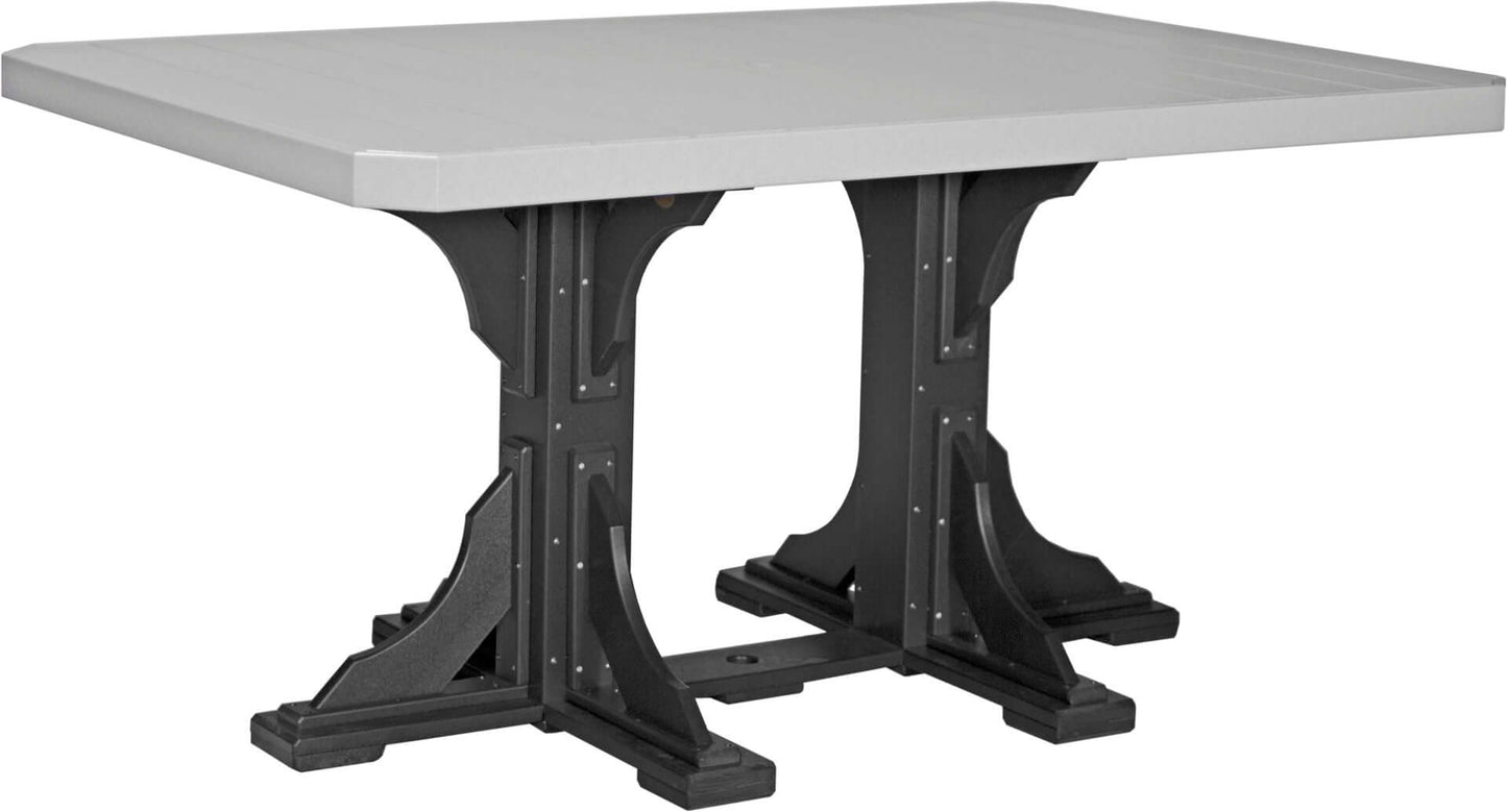 LuxCraft 6-foot rectangular Outdoor Dining Table features umbrella hole for added shade and variety of color options