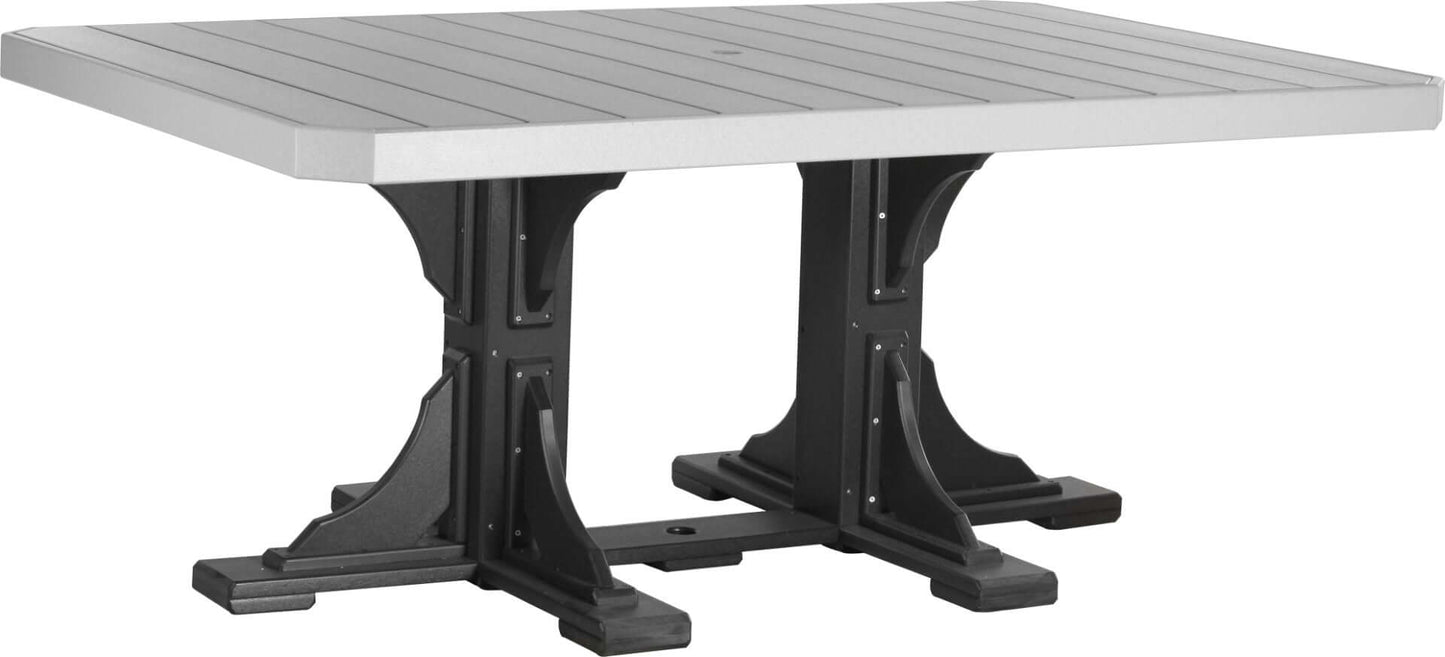 LuxCraft 6-foot rectangular Outdoor Dining Table features umbrella hole for added shade and variety of color options
