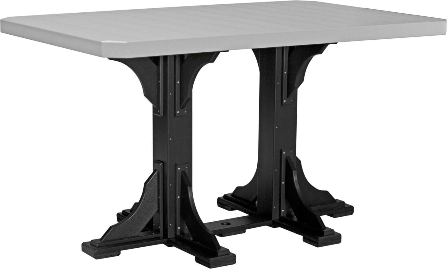 LuxCraft 6-foot rectangular Outdoor Dining Table features umbrella hole for added shade and variety of color options