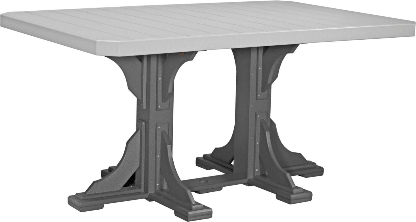 LuxCraft 6-foot rectangular Outdoor Dining Table features umbrella hole for added shade and variety of color options