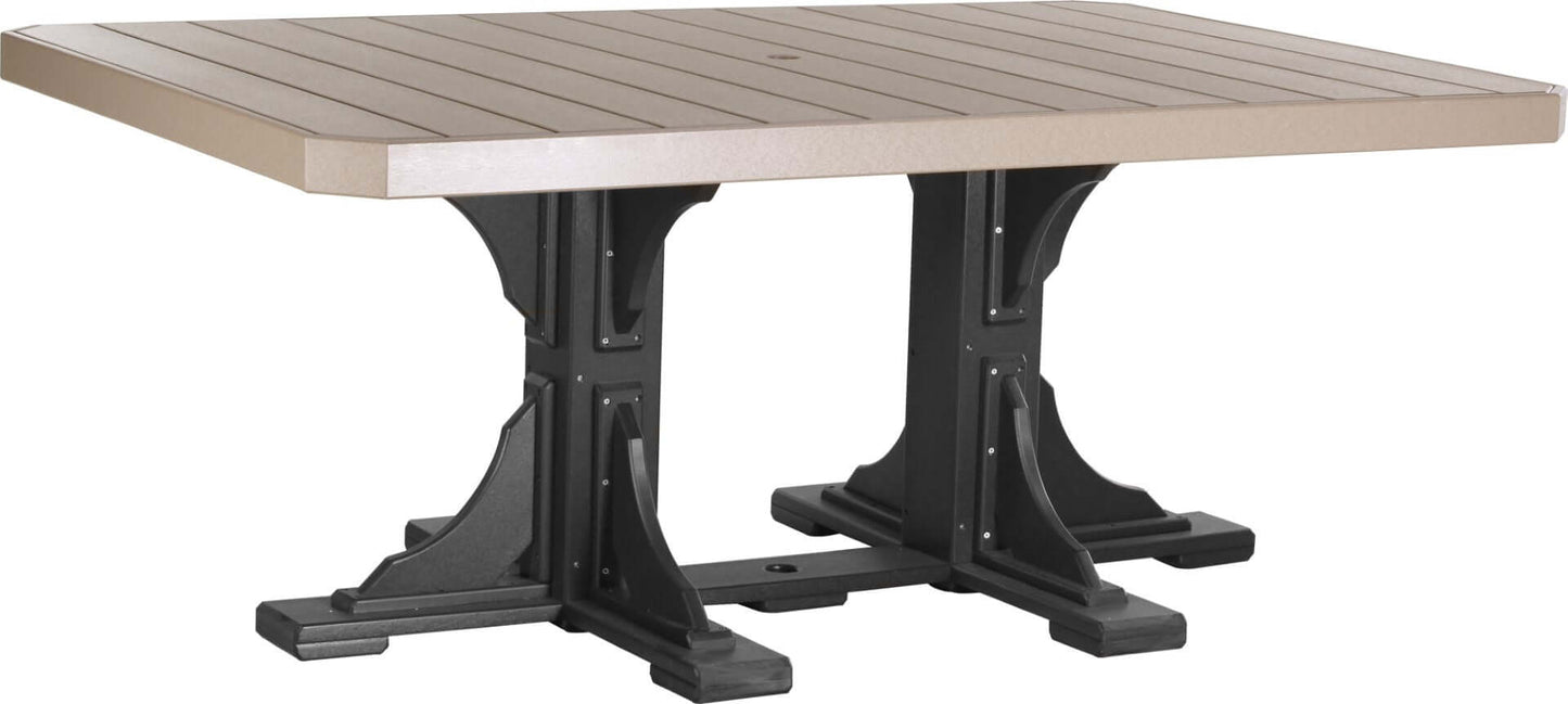 LuxCraft 6-foot rectangular Outdoor Dining Table features umbrella hole for added shade and variety of color options