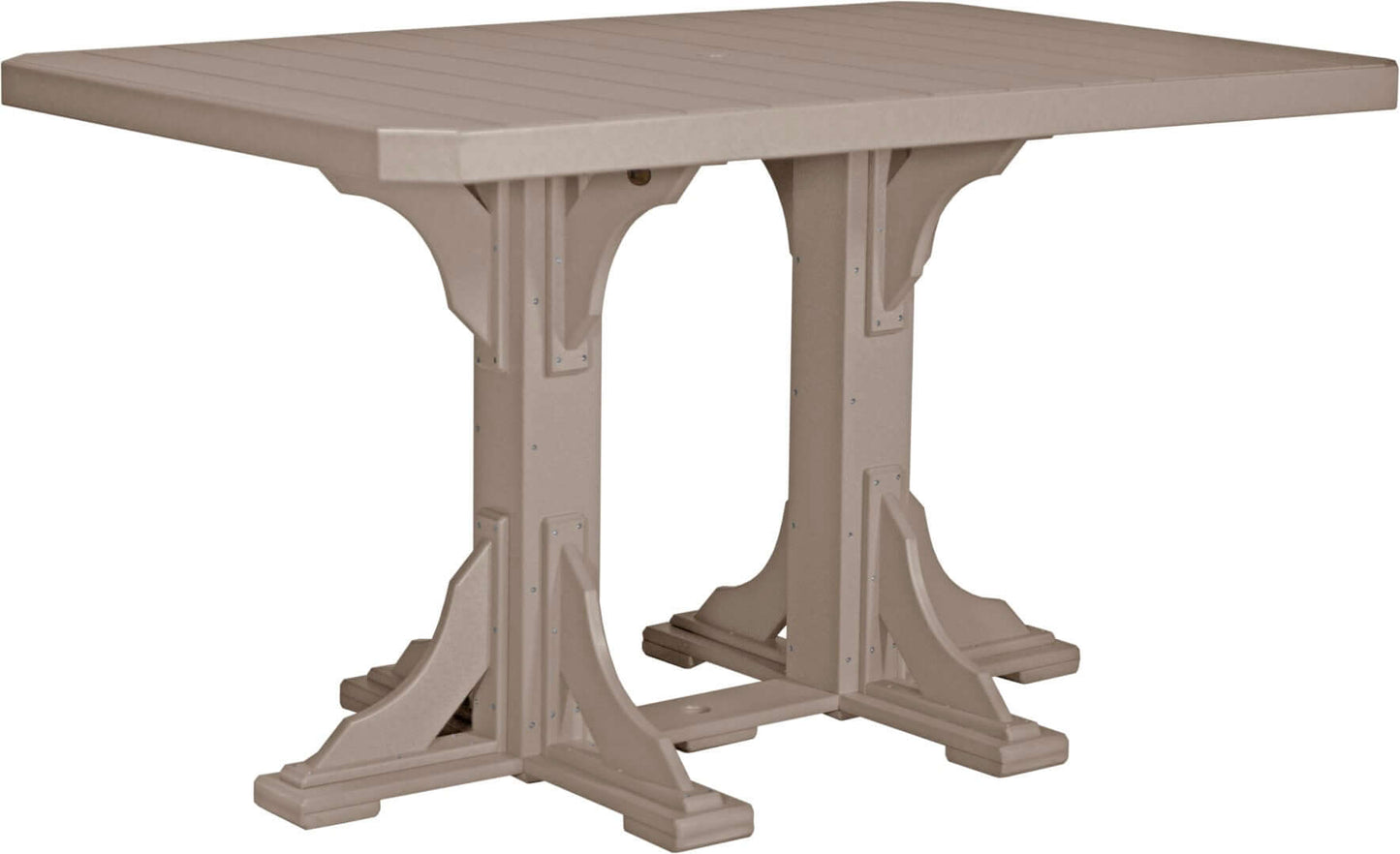 LuxCraft 6-foot rectangular Outdoor Dining Table features umbrella hole for added shade and variety of color options