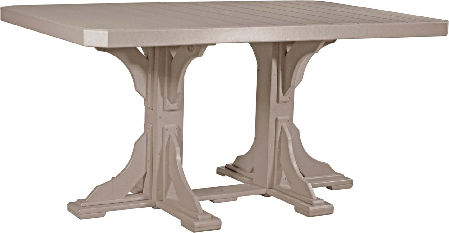 LuxCraft 6-foot rectangular Outdoor Dining Table features umbrella hole for added shade and variety of color options