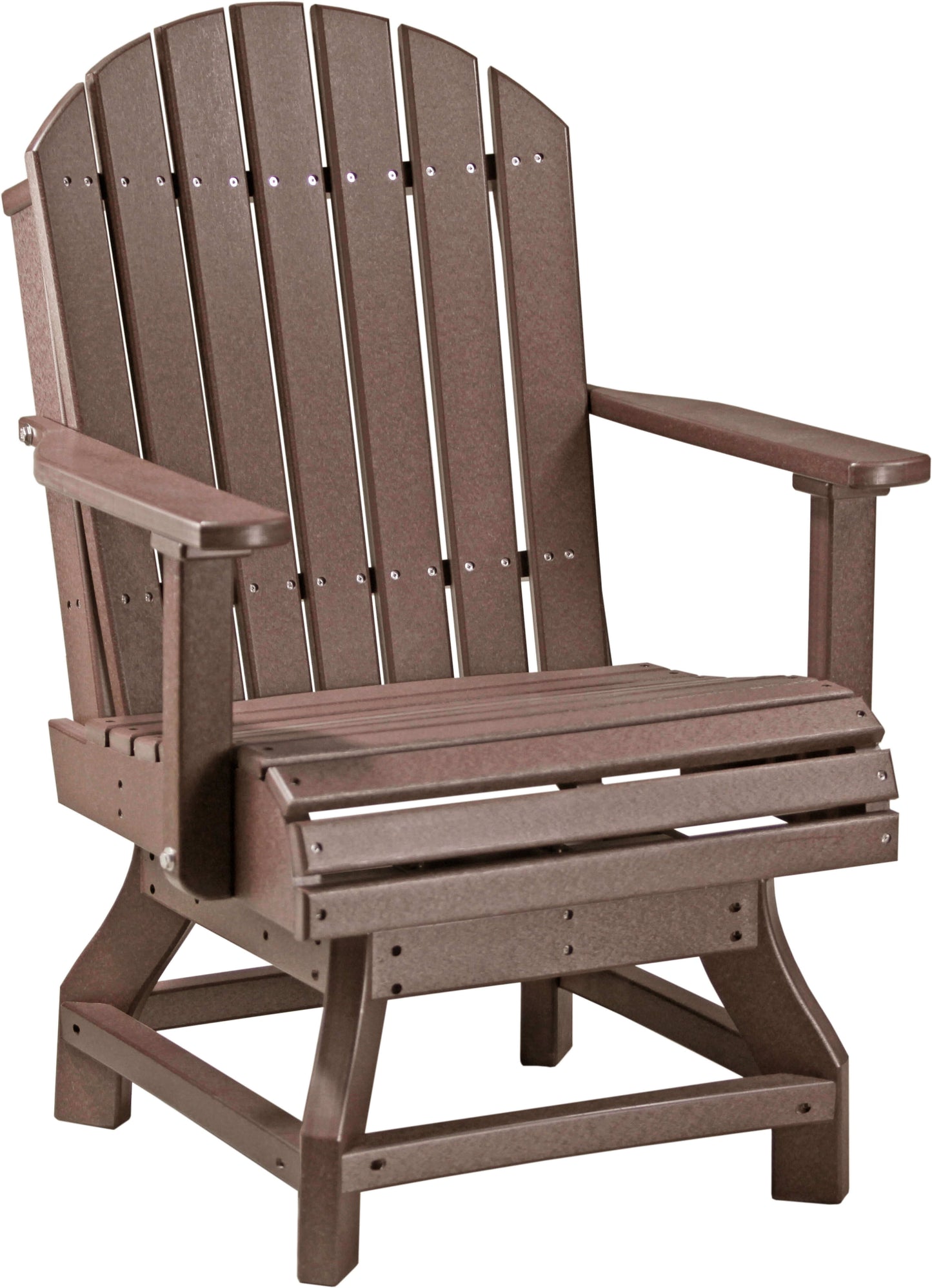 LuxCraft Adirondack Outdoor Dining Swivel Chair with 360-degree swivel base made with premium poly lumber