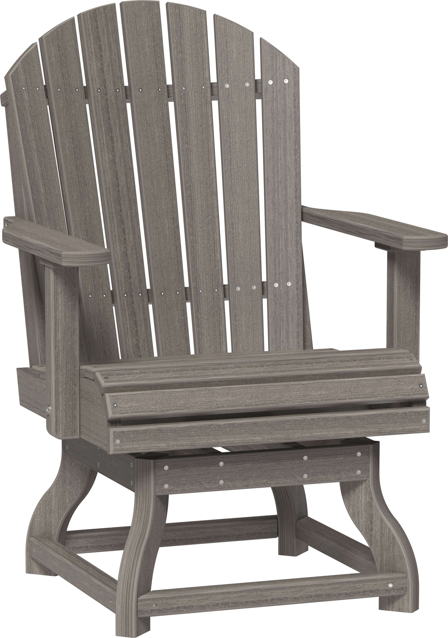 LuxCraft Adirondack Outdoor Dining Swivel Chair with 360-degree swivel base made with premium poly lumber