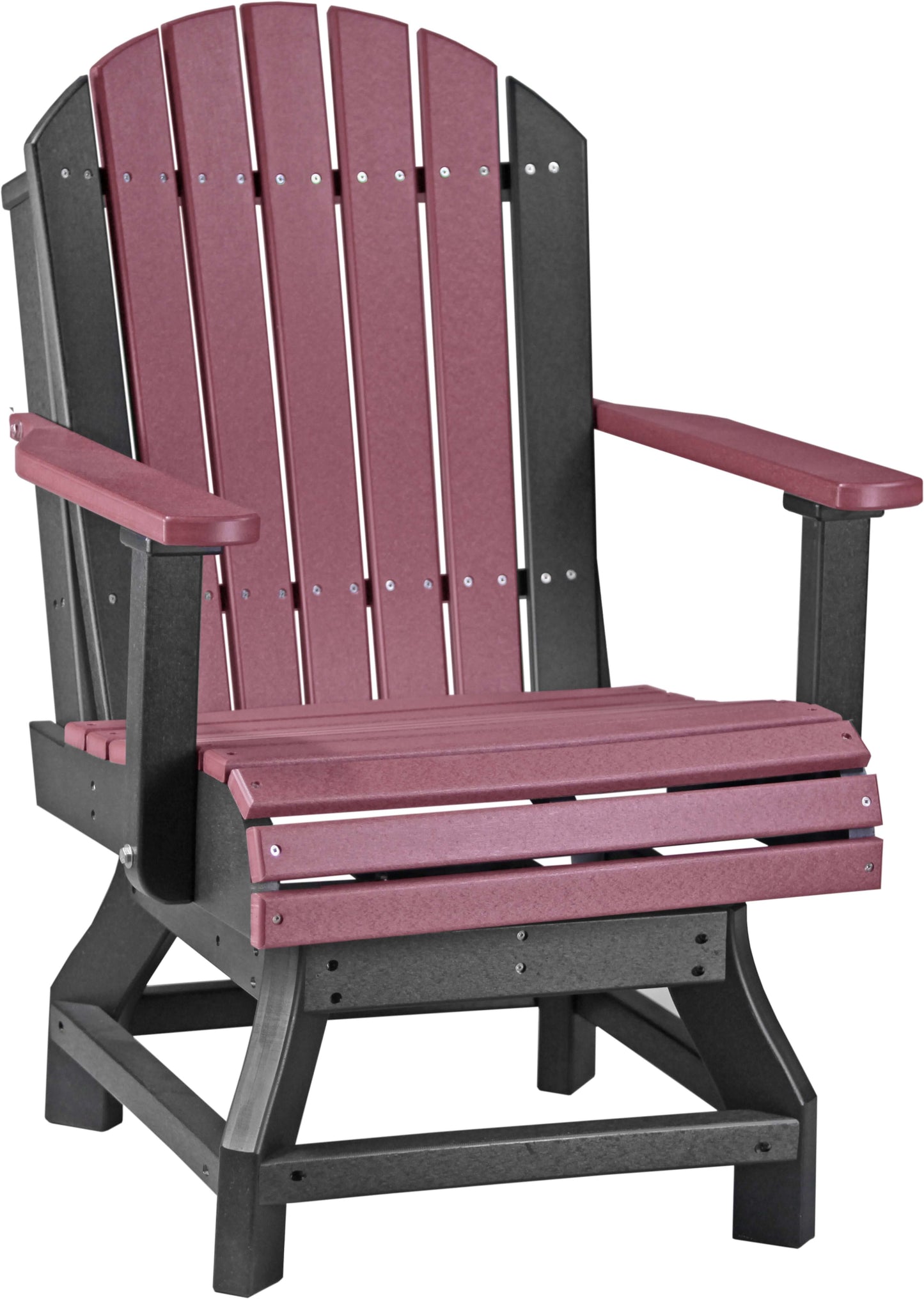 LuxCraft Adirondack Outdoor Dining Swivel Chair with 360-degree swivel base made with premium poly lumber