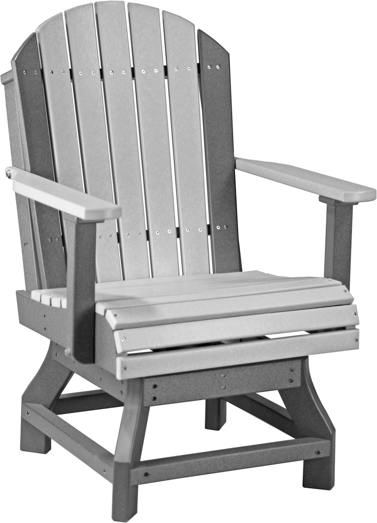 LuxCraft Adirondack Outdoor Dining Swivel Chair with 360-degree swivel base made with premium poly lumber