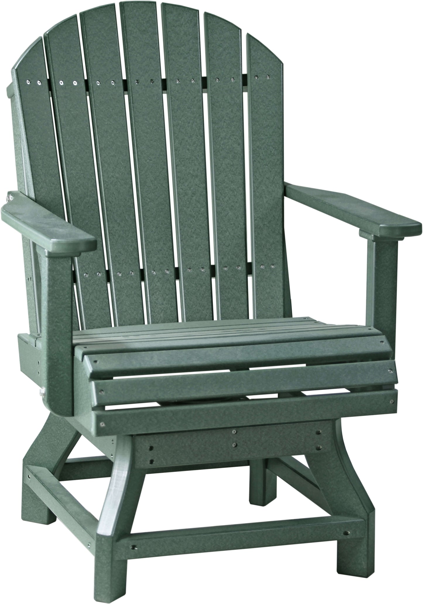 LuxCraft Adirondack Outdoor Dining Swivel Chair with 360-degree swivel base made with premium poly lumber