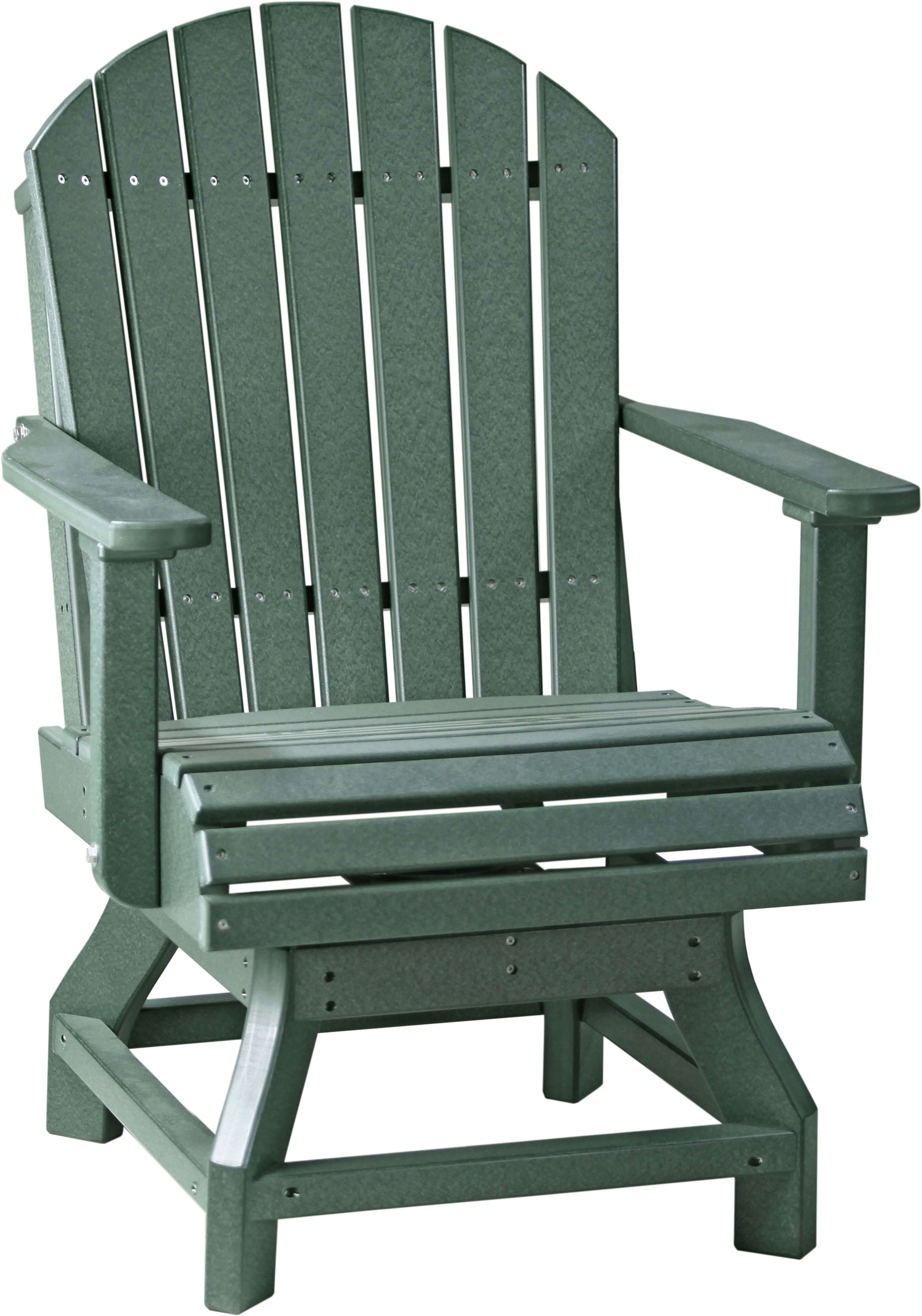 LuxCraft Adirondack Outdoor Dining Swivel Chair with 360-degree swivel base made with premium poly lumber