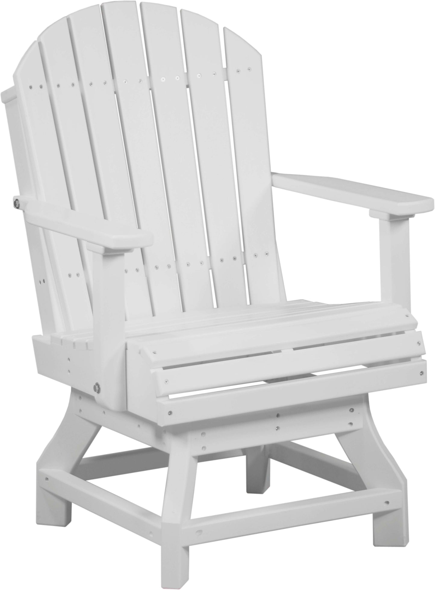 LuxCraft Adirondack Outdoor Dining Swivel Chair with 360-degree swivel base made with premium poly lumber
