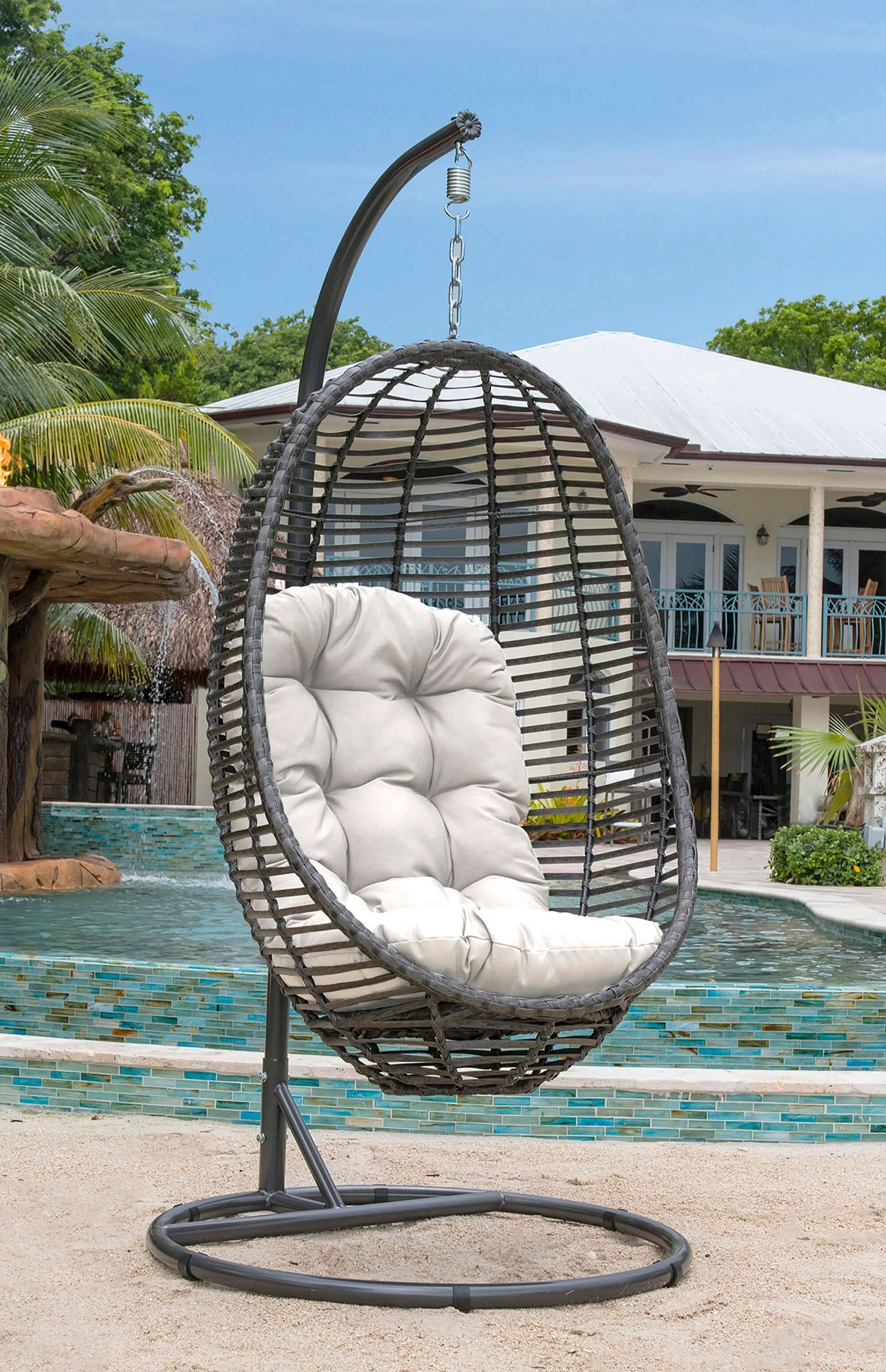 Panama Jack weather-resistant outdoor hanging chair with cushion