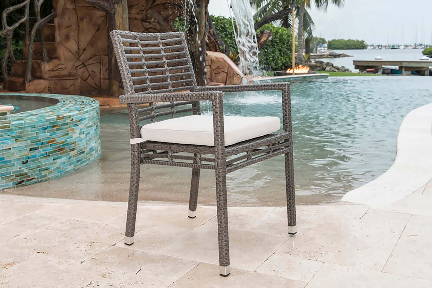 Panama Jack UV and weather-resistant stackable outdoor armchairs with cushions set of 2