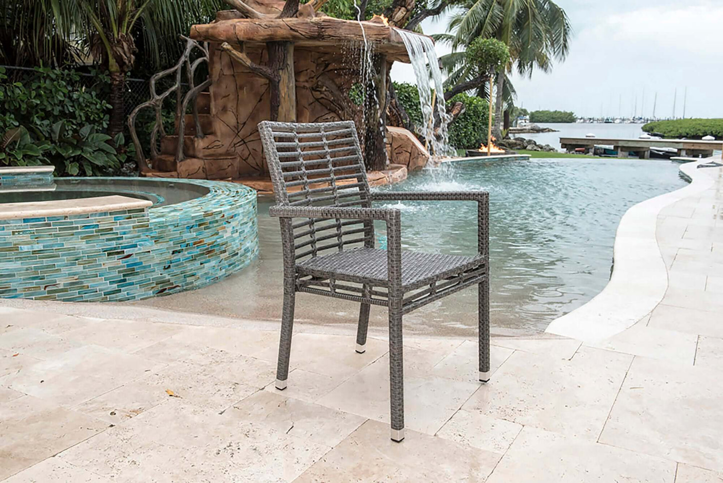 Panama Jack UV and weather-resistant stackable outdoor armchairs with cushions set of 2
