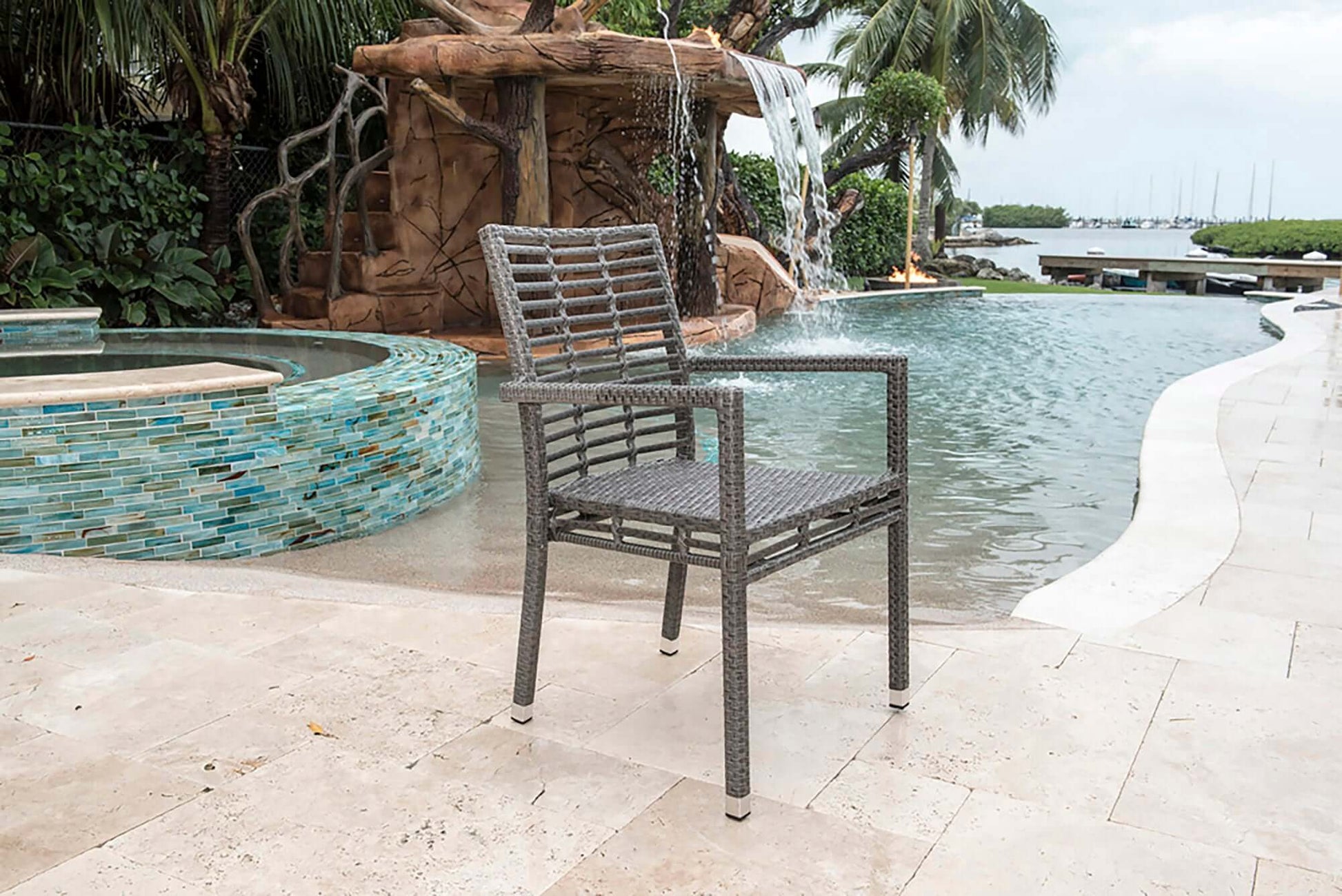 Panama Jack UV and weather-resistant stackable outdoor armchairs with cushions set of 2