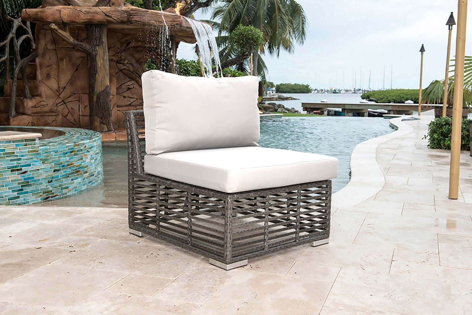 Panama Jack outdoor modular corner seating unit with cushions