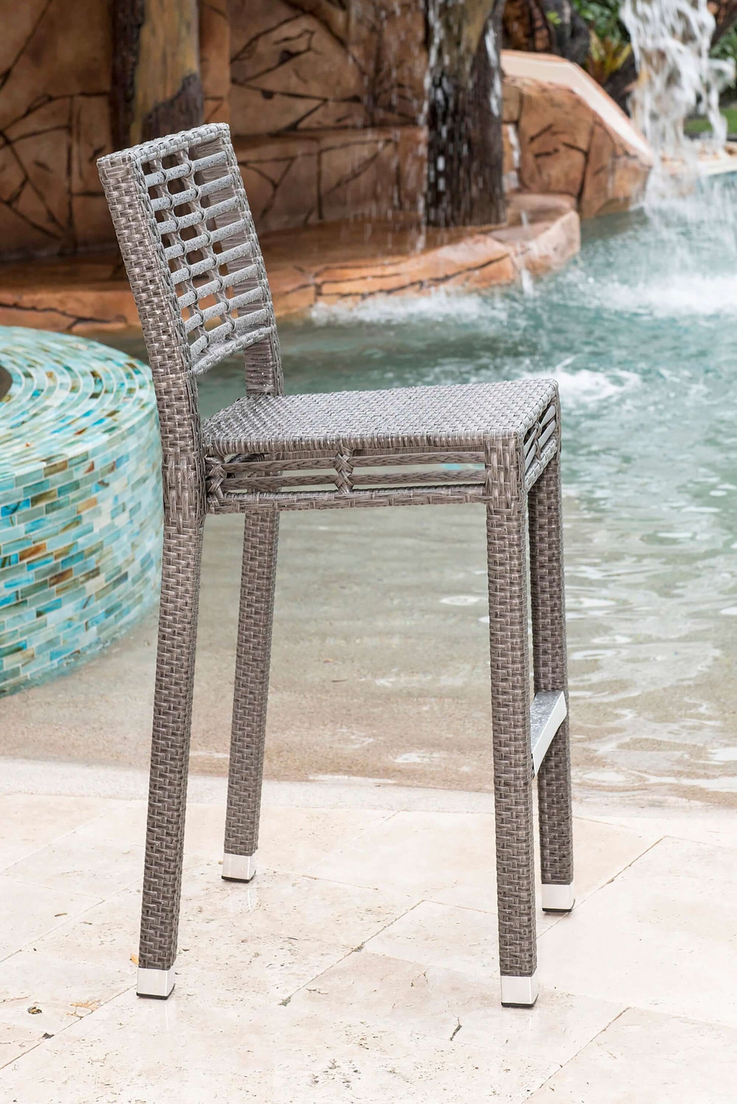 Panama Jack UV and weather-resistant stackable outdoor barstools with cushions set of 2