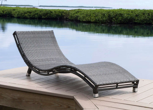 Panama Jack curved outdoor chaise lounge with cushion