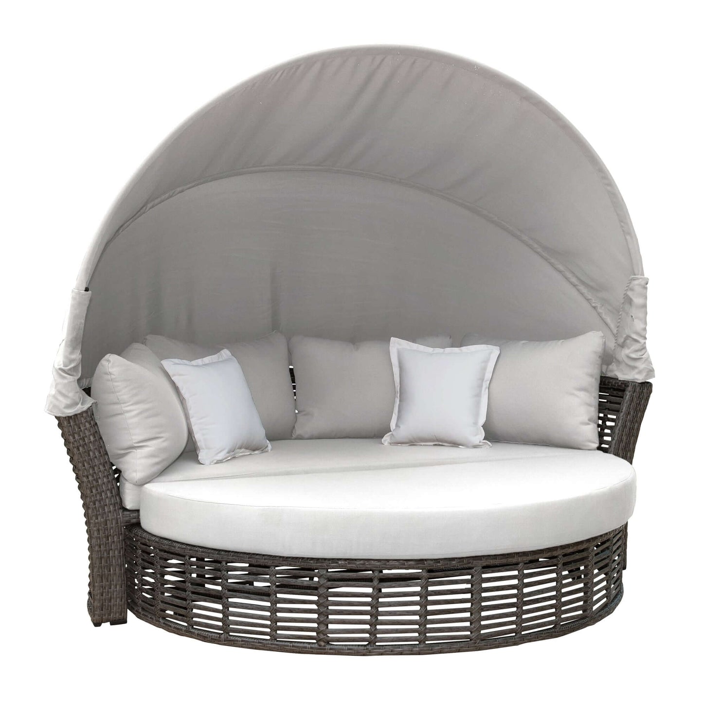 Panama Jack outdoor daybed with canopy and cushions made from high quality woven fiber