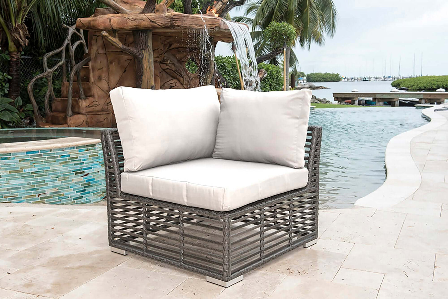 Panama Jack UV and weather-resistant outdoor modular corner seating unit with cushions