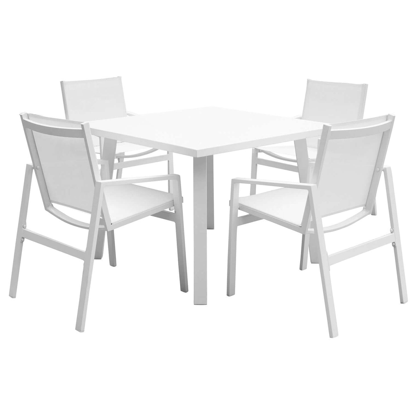 Panama Jack 5-piece square outdoor dining set made with strong powder-coated finish resistant to corroding and scratching