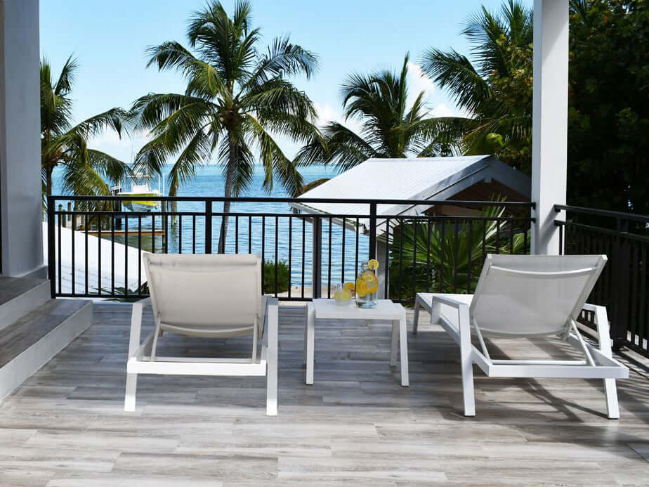 Panama Jack 3-piece chaise lounge set made with strong powder-coated finish resistant to corroding and scratching