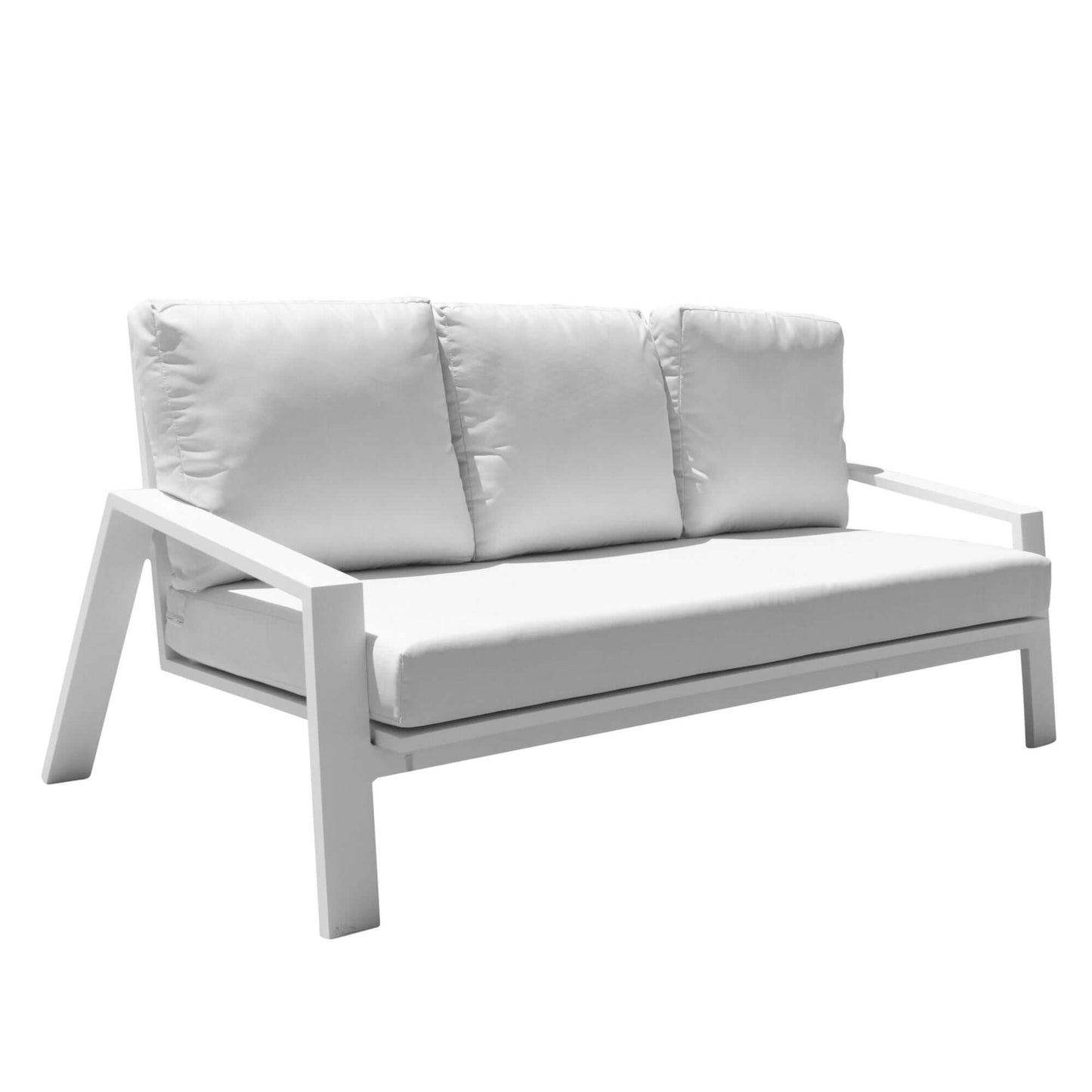 Panama Jack outdoor sofa made with strong powder-coated finish resistant to corroding and scratching