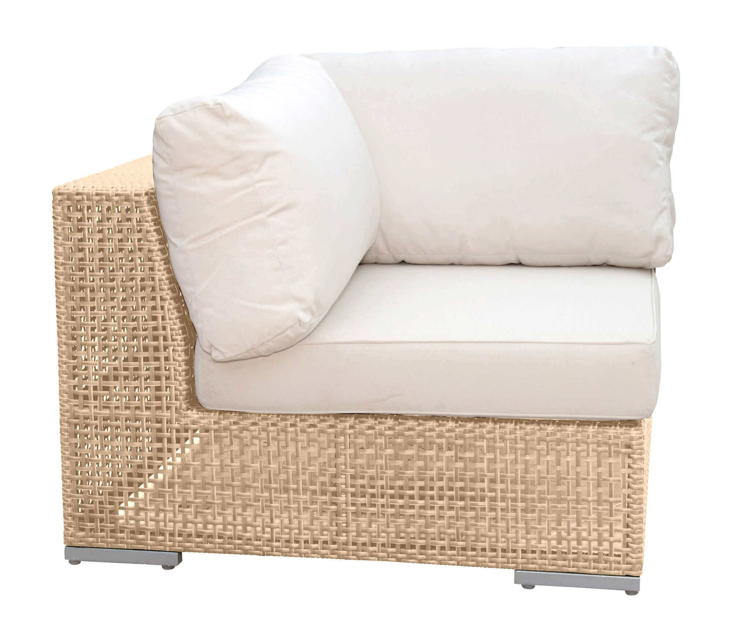 Panama Jack outdoor modular corner crafted with aluminum frames and commercial quality fiber weaving