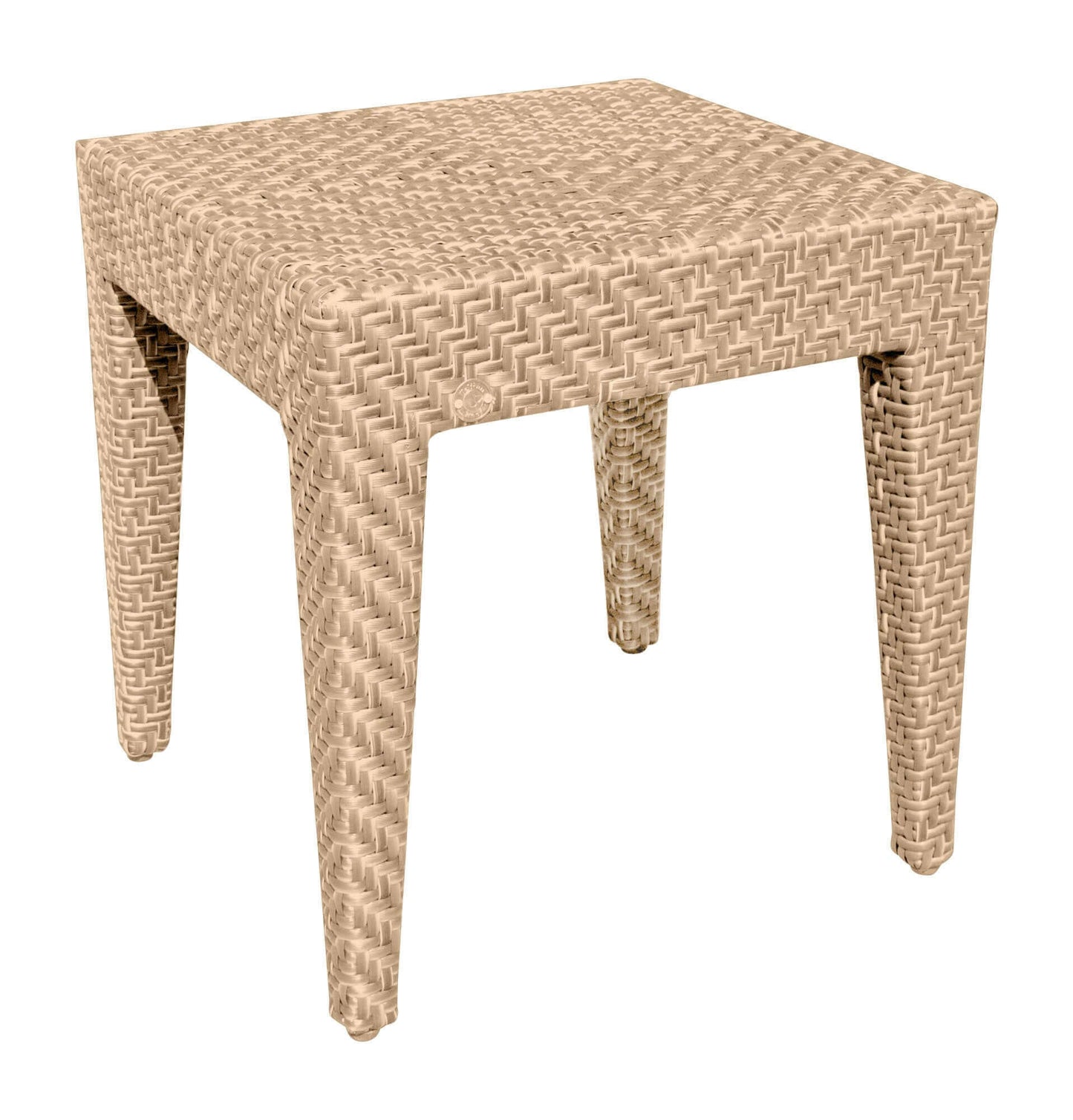 Panama Jack outdoor end table crafted with aluminum frames and commercial quality fiber weaving