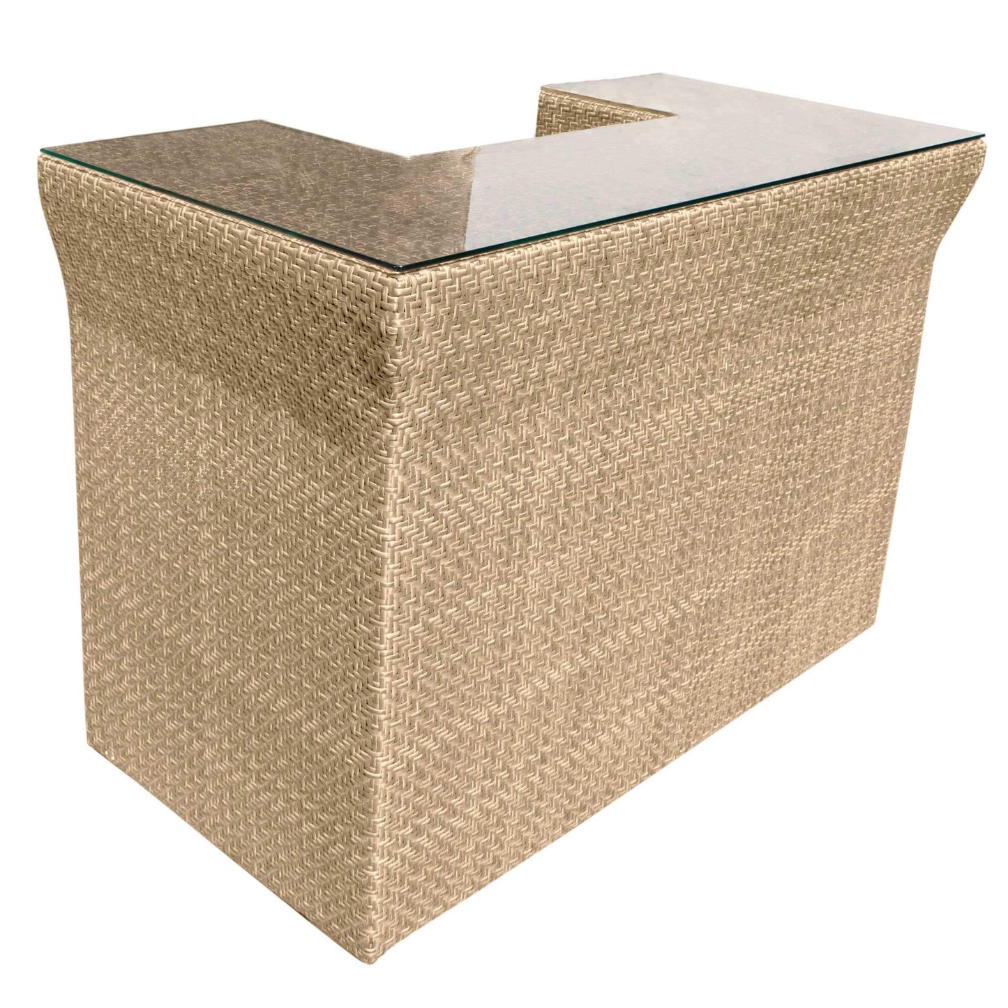 Panama Jack outdoor bar includes tempered glass that's crafted with aluminum frames and commercial quality fiber weaving