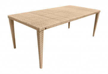 Panama Jack outdoor rectangular table crafted with aluminum frames and commercial quality fiber weaving