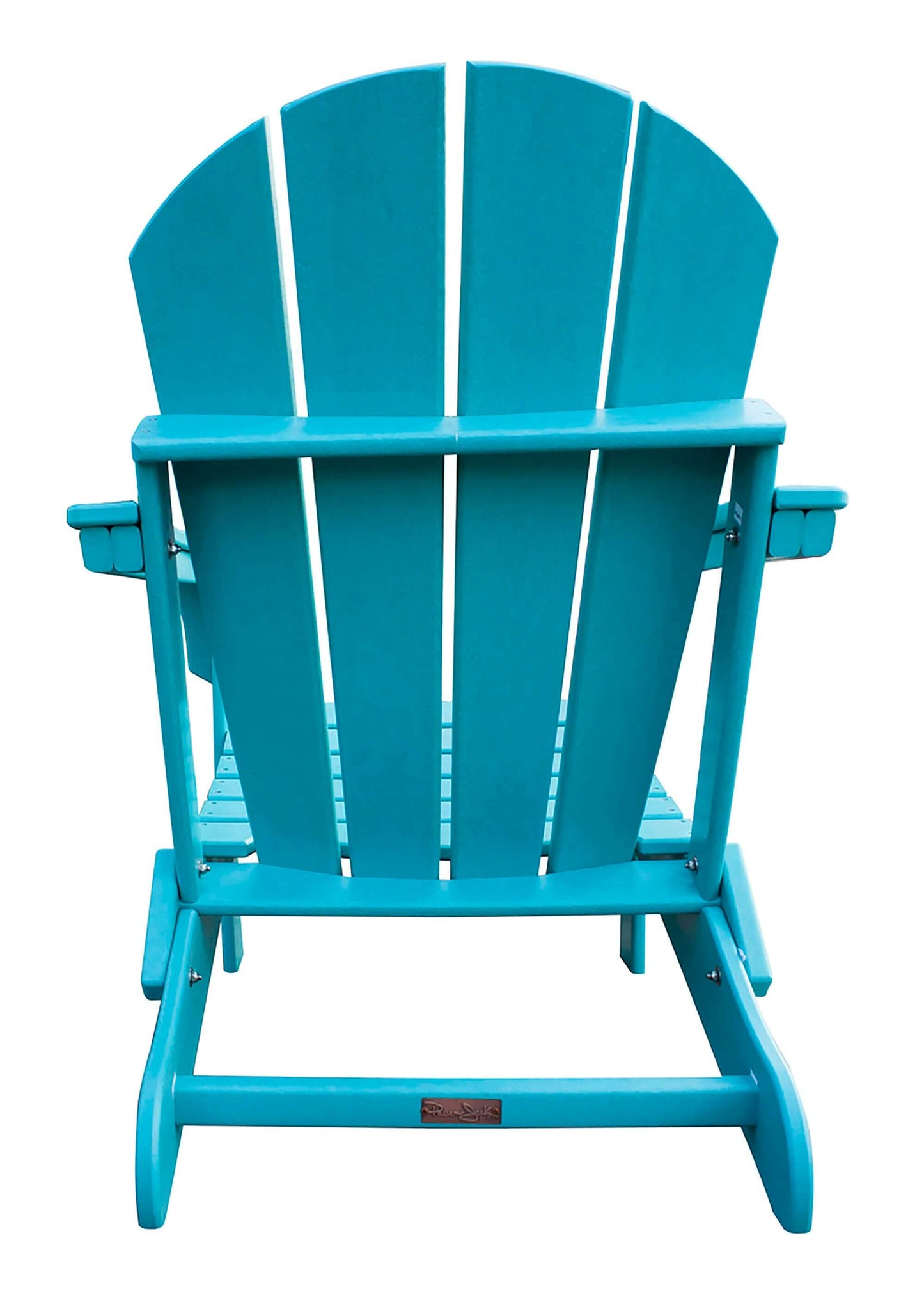 Panama Jack Teal weather-resistant Poly-resin folding Adirondack chair with stainless steel hardware.