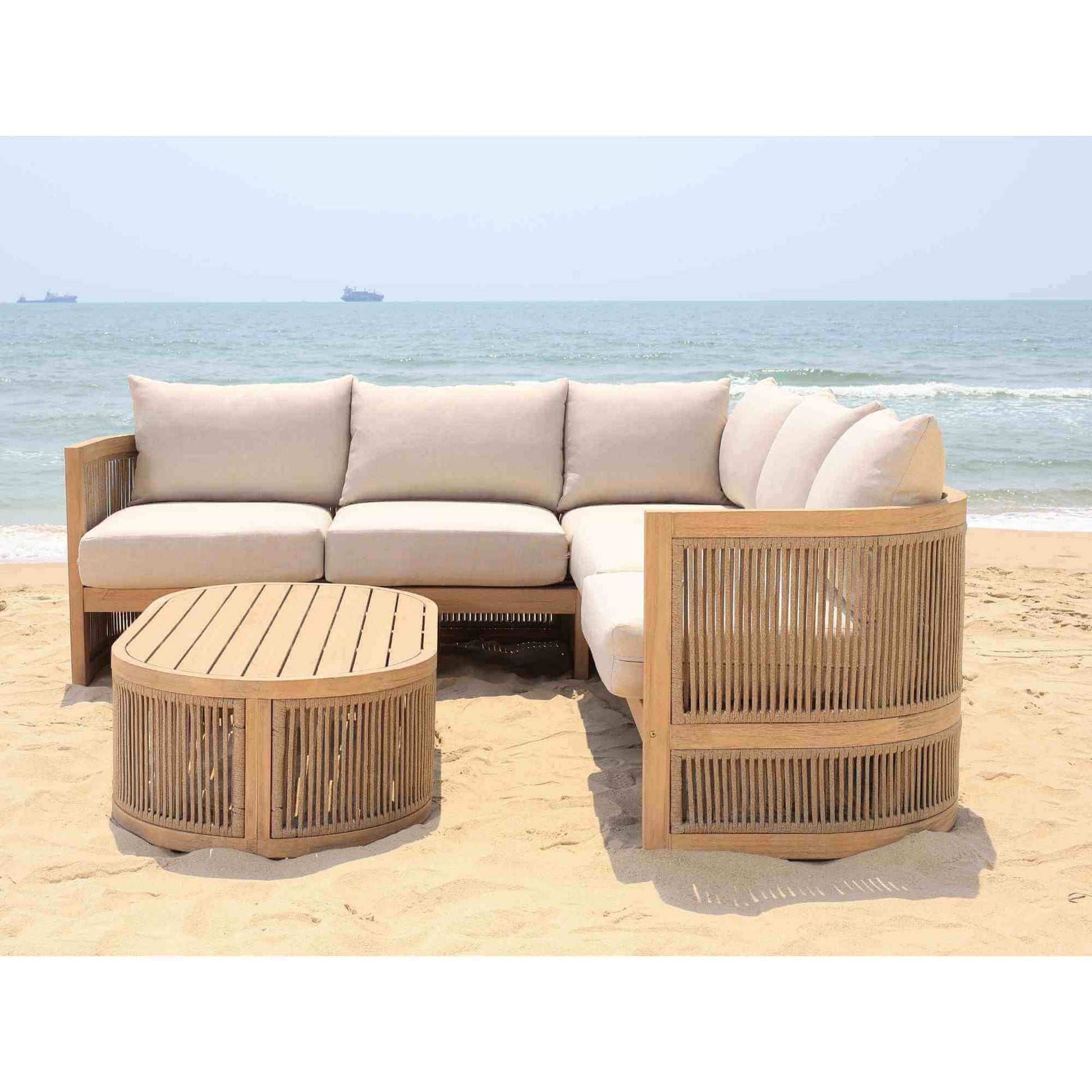 Panama Jack 3-Piece Outdoor Sectional Seating Set with weather-resistant materials and contract quality