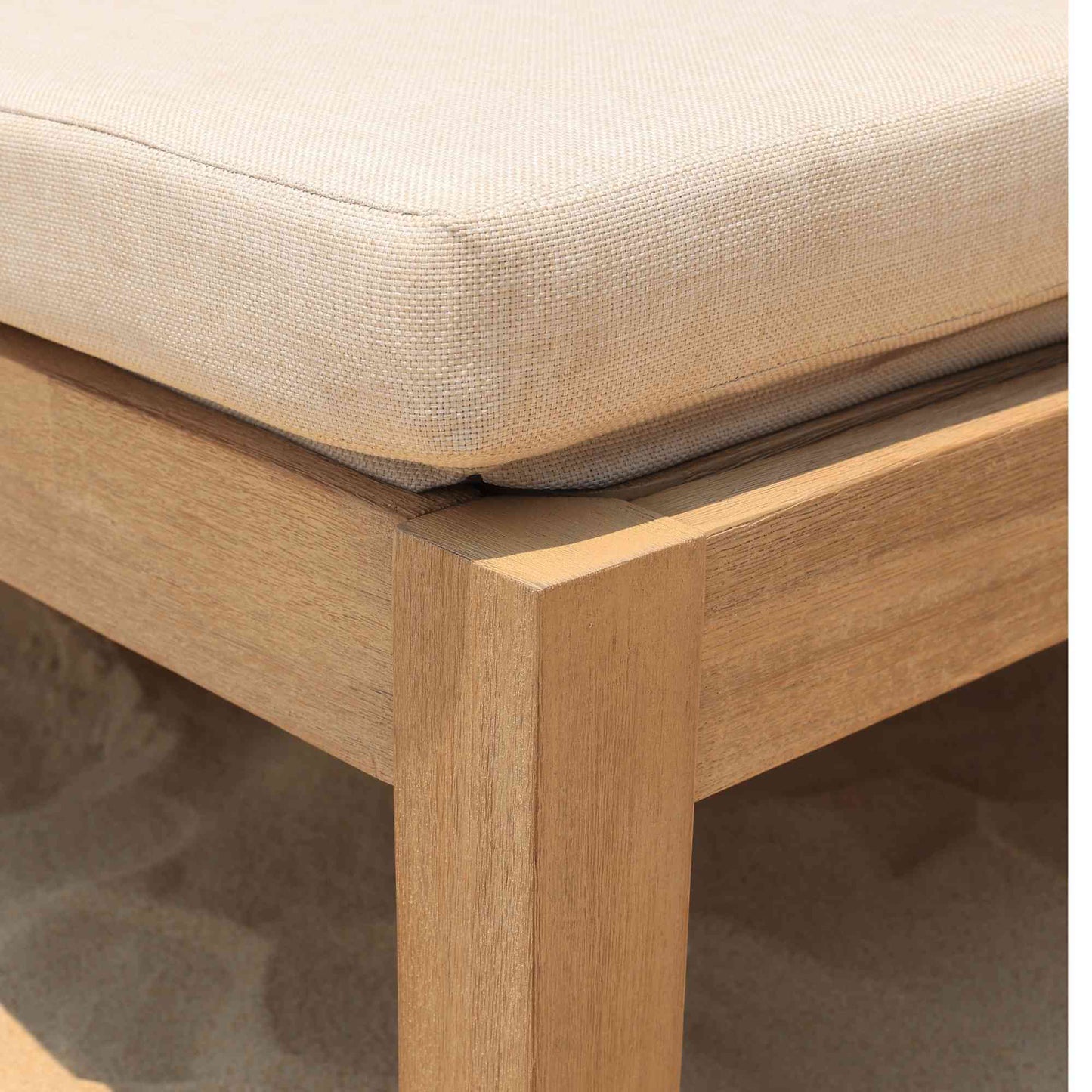 Outdoor chaise lounge with cushion