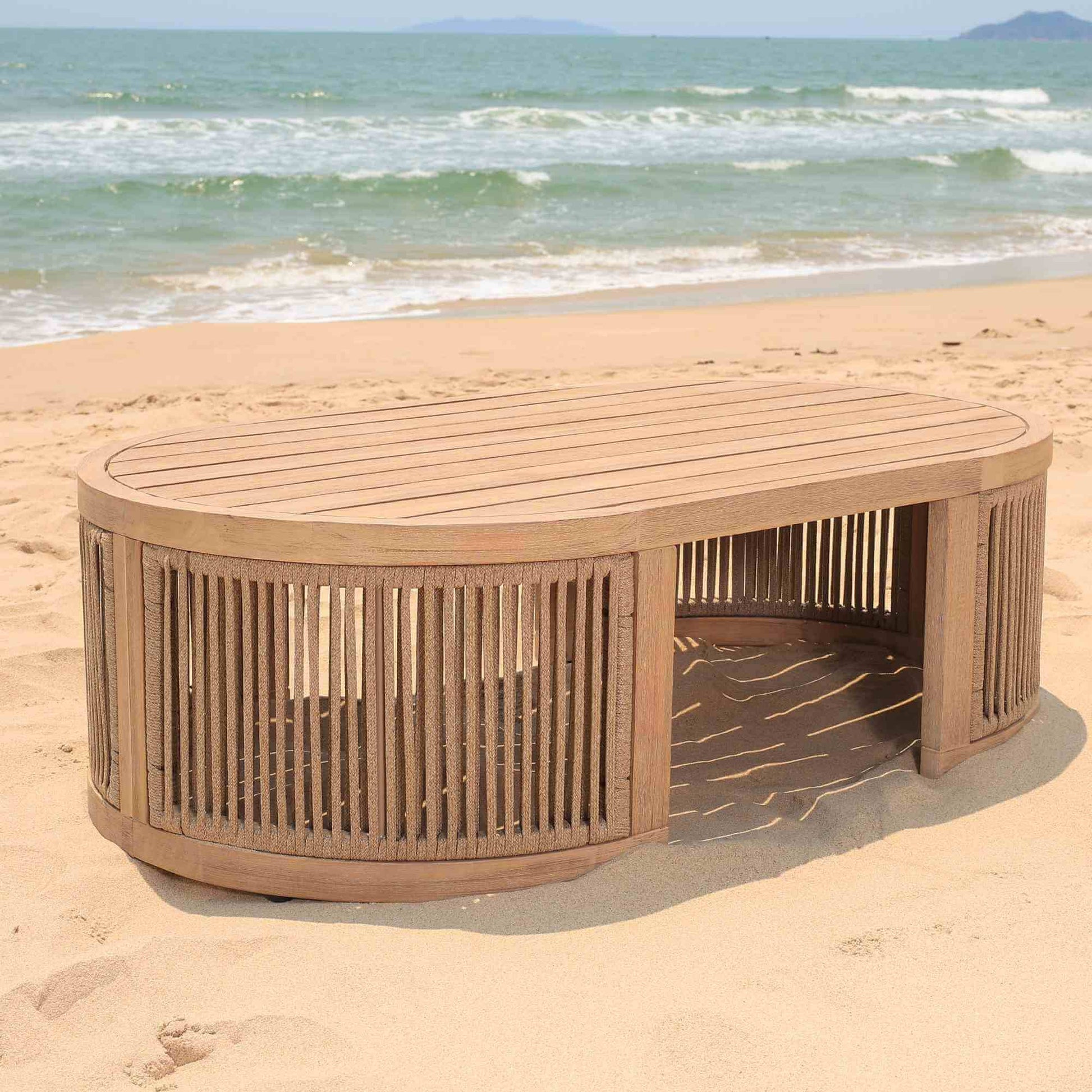 Panama Jack outdoor coffee table made with Acacia wood for a natural wood finish