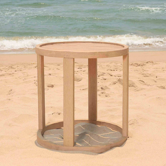 Panama Jack outdoor end table made with Acacia wood for a natural wood finish