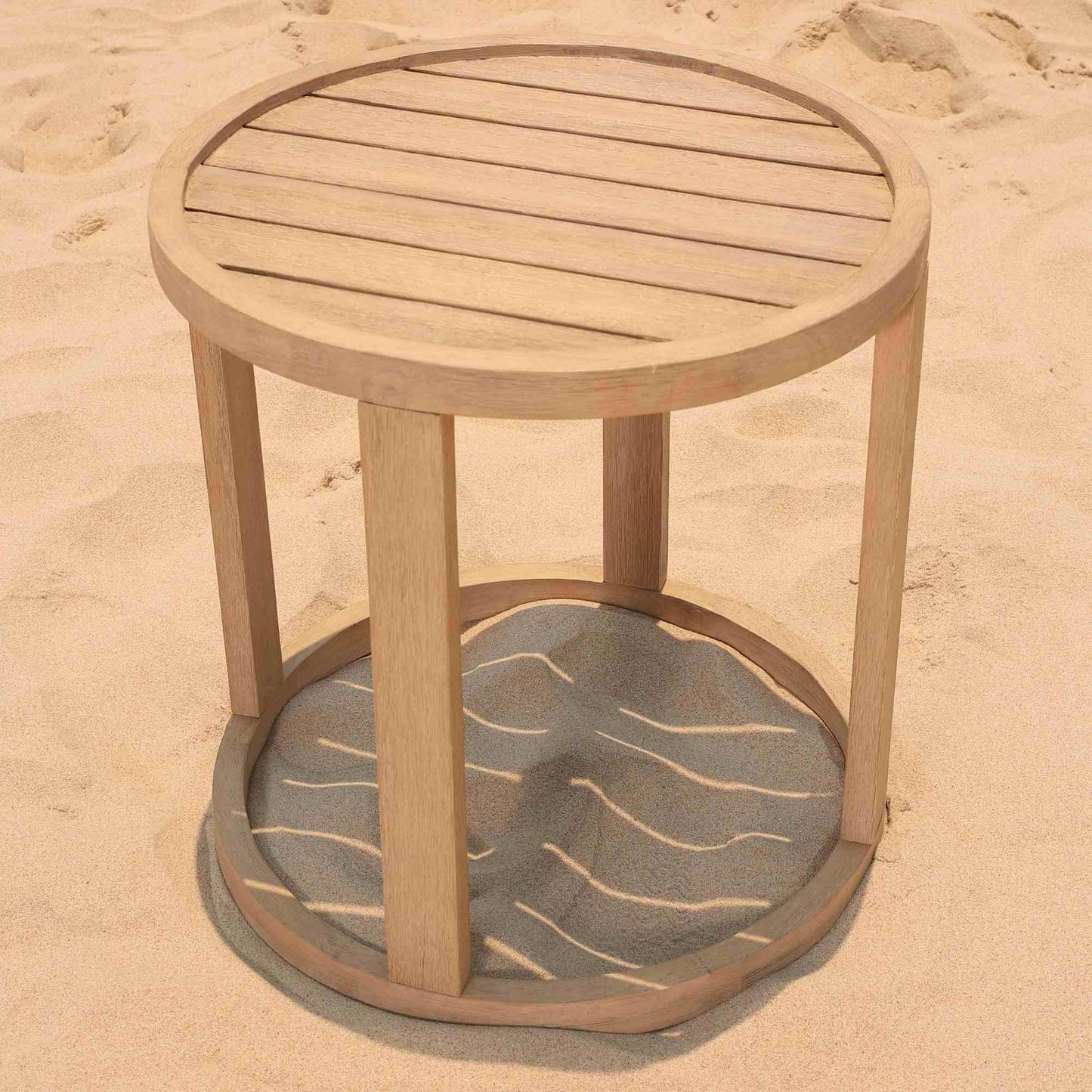 Panama Jack outdoor end table made with Acacia wood for a natural wood finish