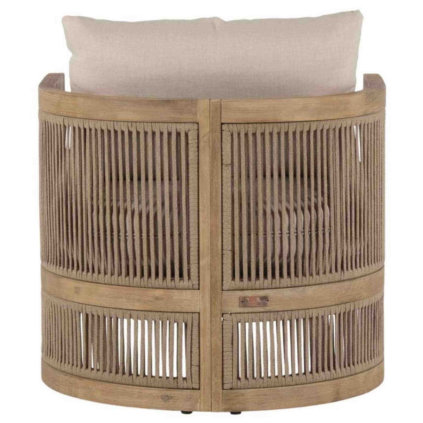 Panama Jack outdoor lounge chair made with Acacia wood for a natural wood finish with cushions