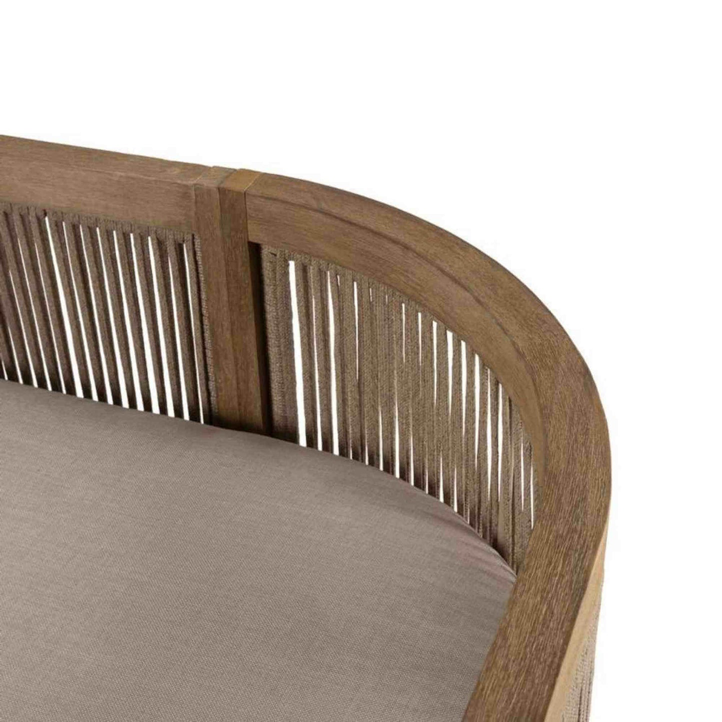 Panama Jack outdoor sofa made with Acacia wood for a natural wood finish with cushions