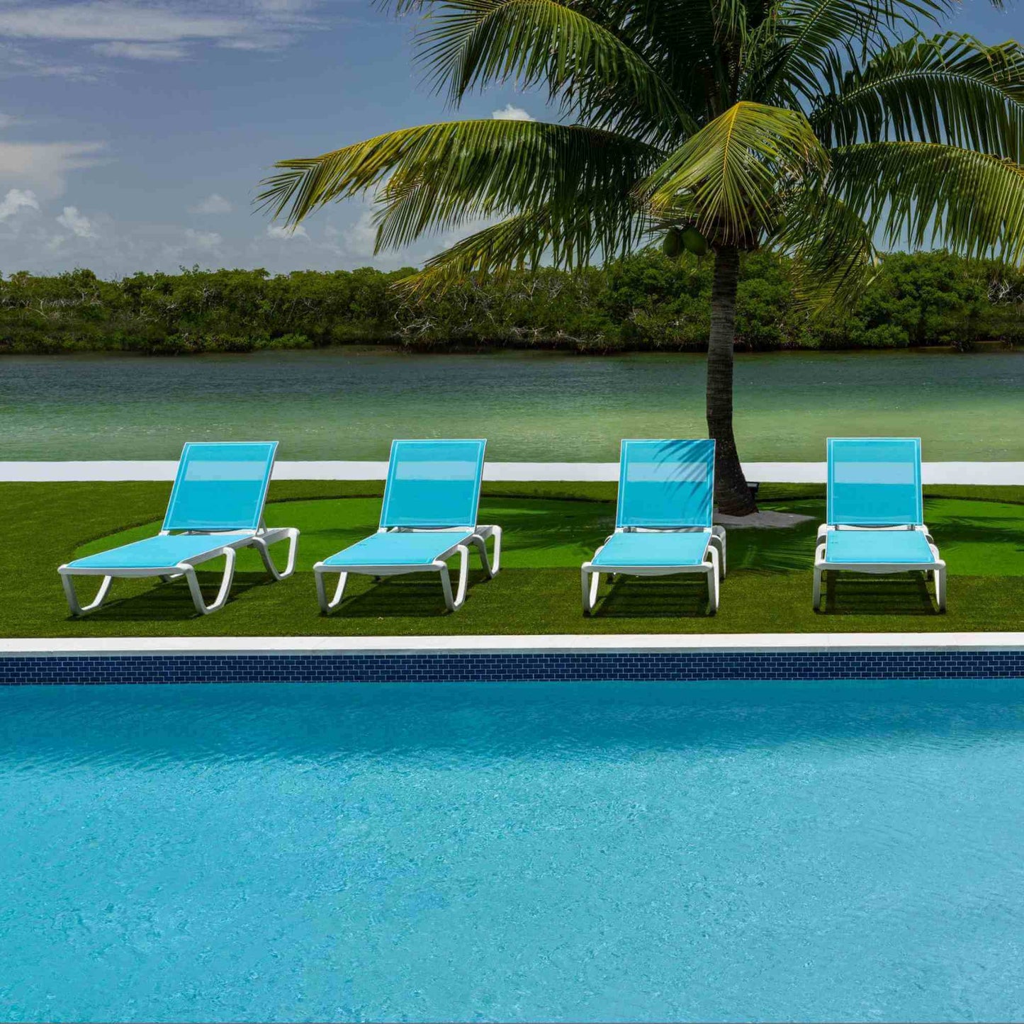 Panama Jack outdoor chaise loungers set of 2 that are stackable with an adjustable back rest