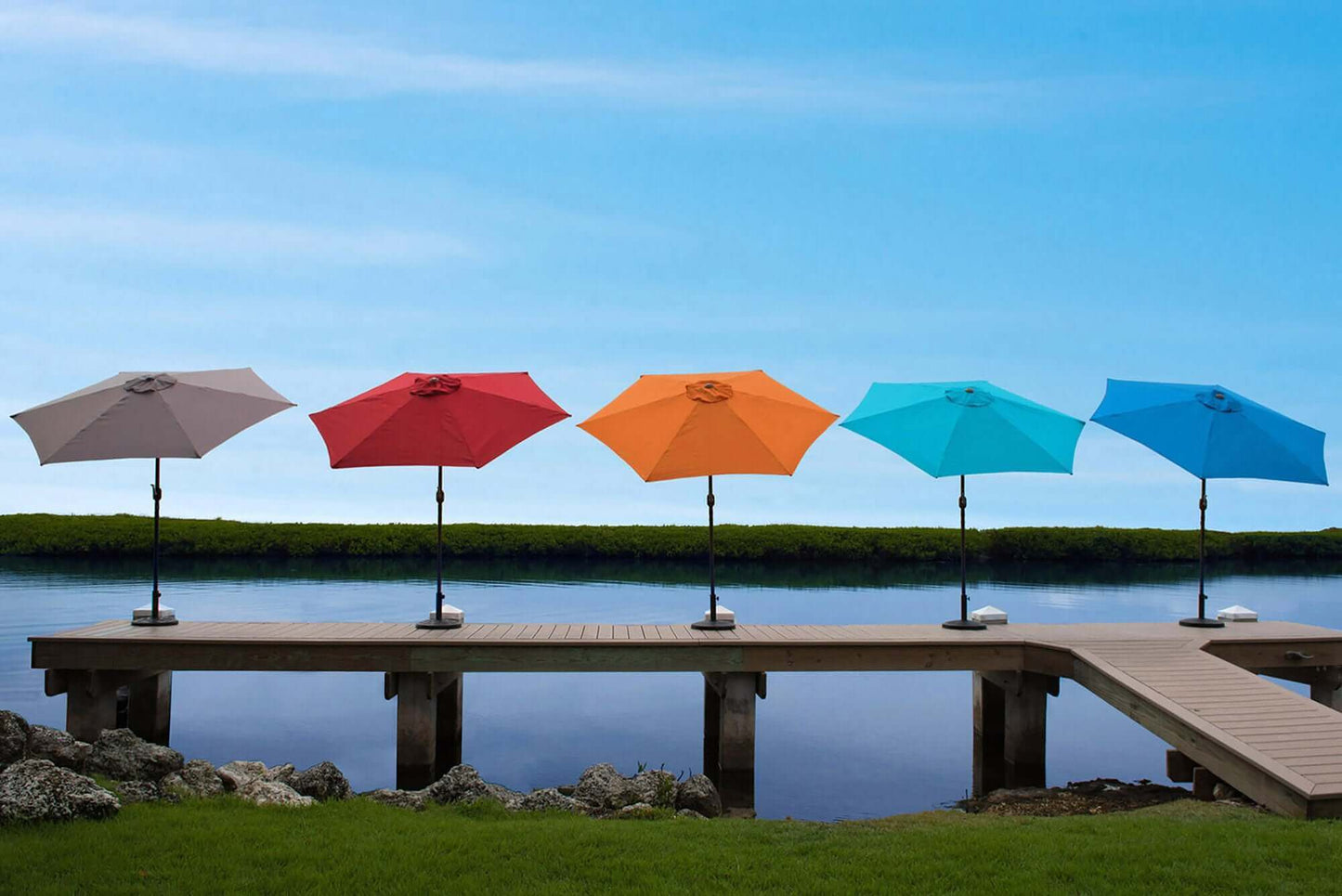 Panama Jack 9' Aluminum Patio Umbrella with Crank available in various colors