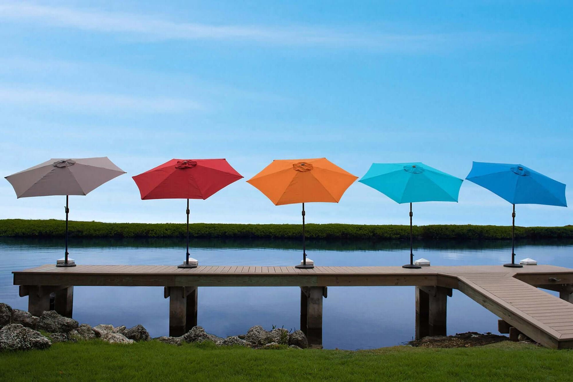 Panama Jack 9' Aluminum Patio Umbrella with Crank available in various colors