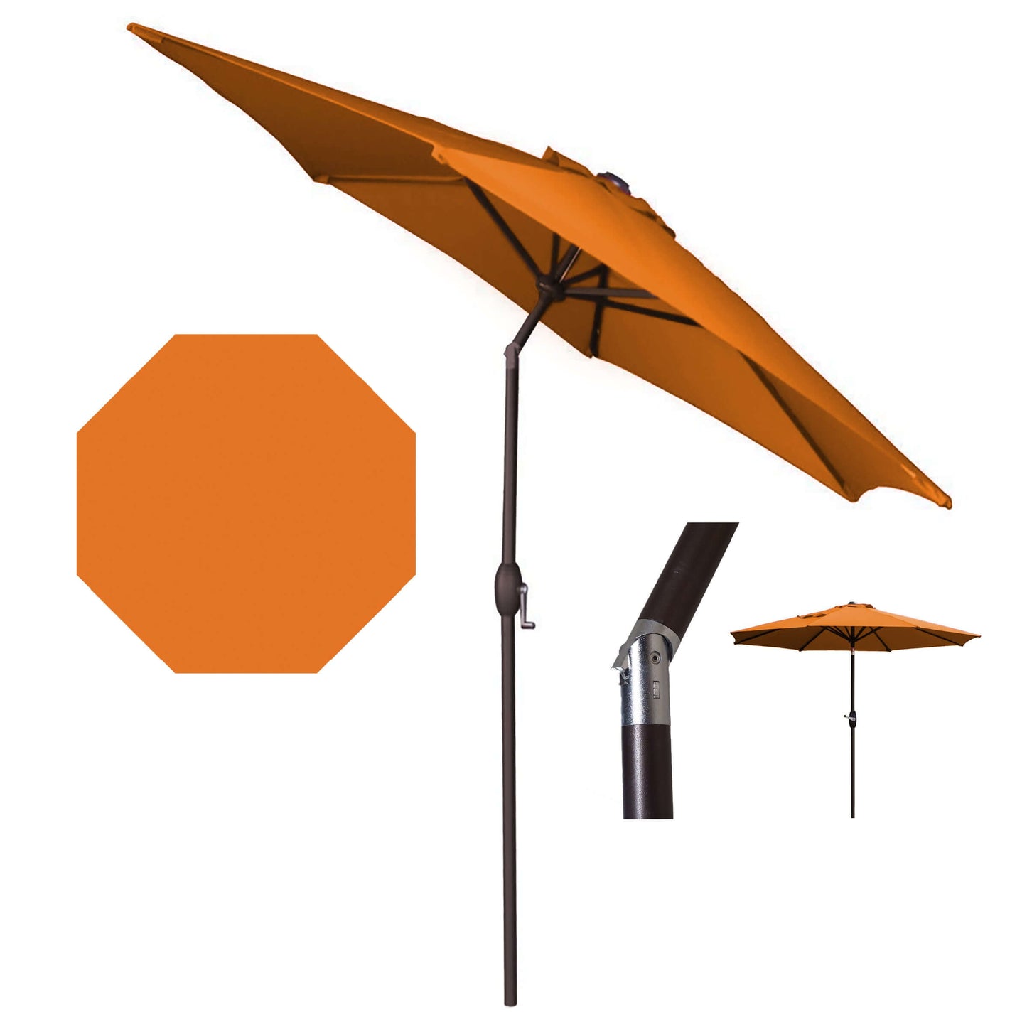 Panama Jack Orange 9' Aluminum Patio Umbrella with Crank