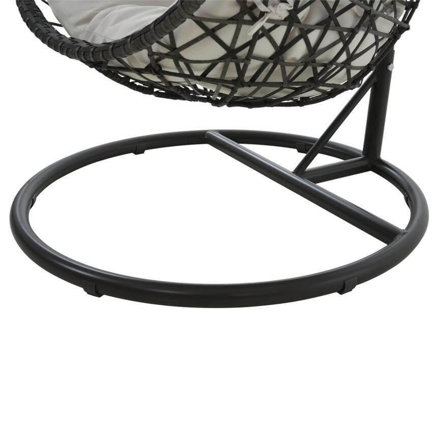 Panama Jack outdoor hanging chair with metal stand and cushions