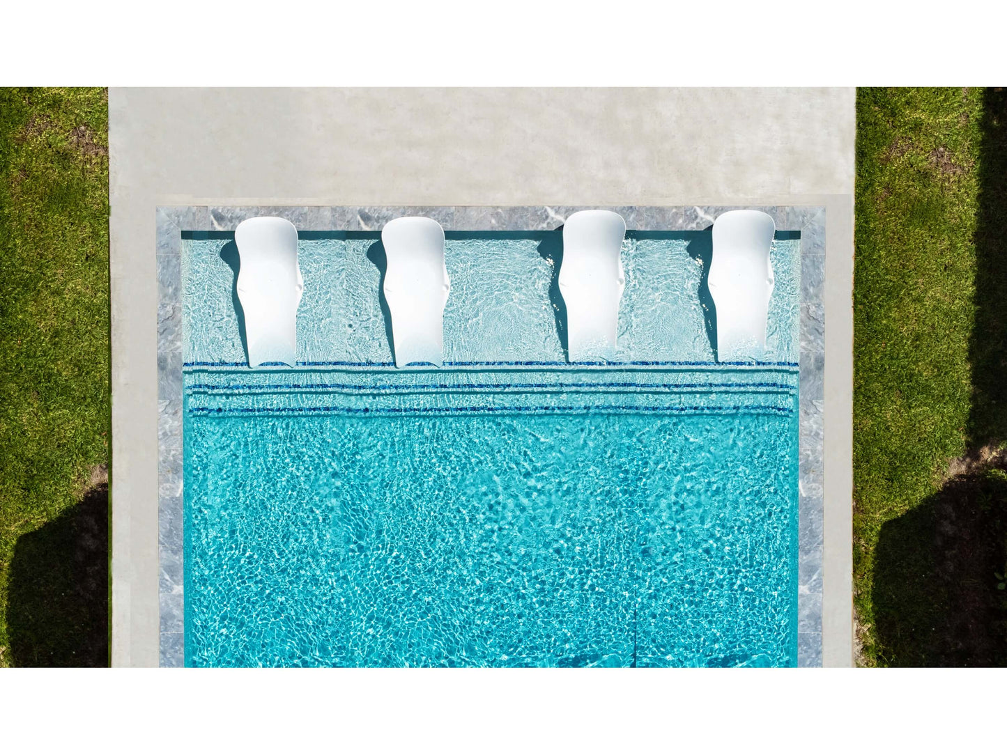 Panama Jack In-Pool chaise loungers set of 4 with built-in drain hole