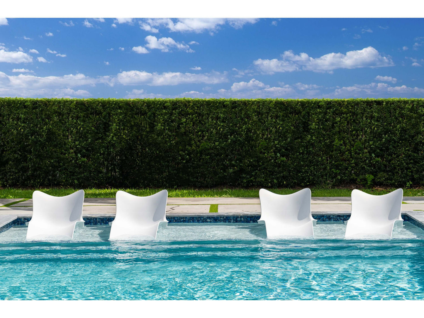 Panama Jack In-Pool chaise loungers set of 4 with built-in drain hole