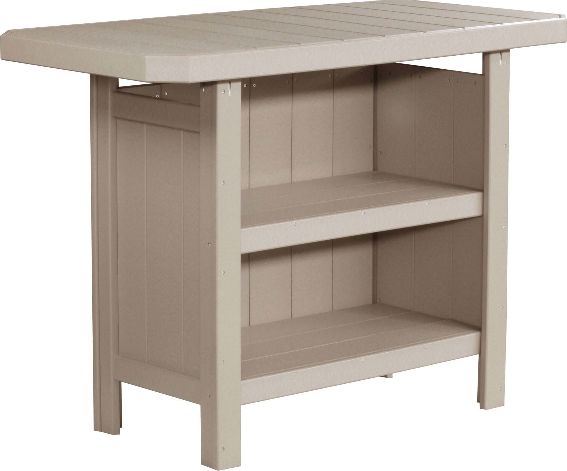 LuxCraft Outdoor Serving Bar 5-Piece Set includes 4 outdoor bar stools