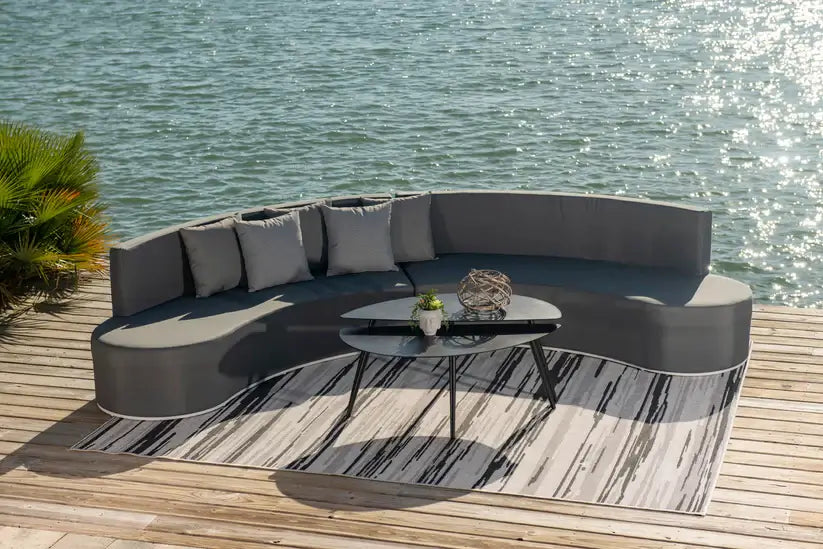 Panama Jack 3-piece outdoor sectional set made with Aluminum frame and Acrylic Fabric