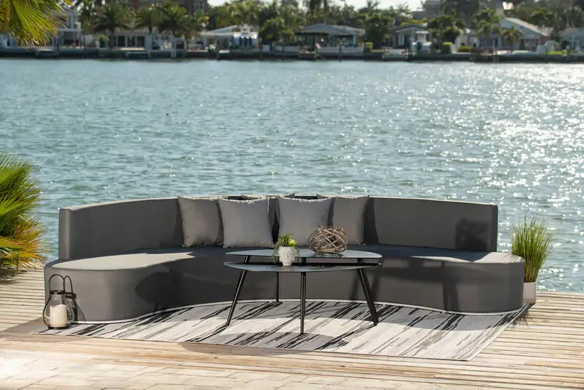 Panama Jack 3-piece outdoor sectional set made with Aluminum frame and Acrylic Fabric
