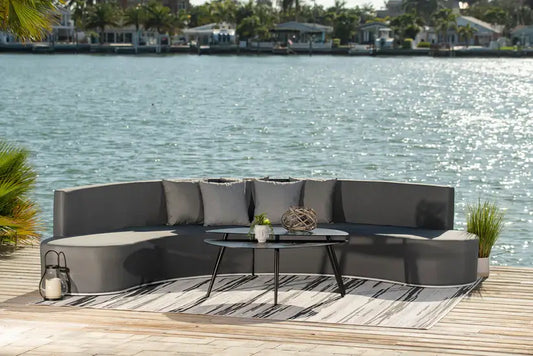 Panama Jack 3-piece outdoor sectional set made with Aluminum frame and Acrylic Fabric